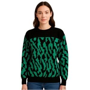 Vintage 70/80’s Sears Abstract Print Glitter Knit Sweater